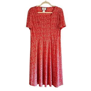MARY MCFADDEN Woman Paisley Print‎ Vintage Dress Red 1X